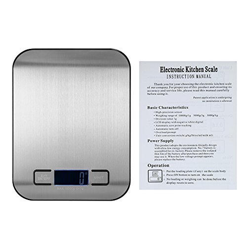KKmoon Balança de cozinha elétrica precisa de 10kg / 1g Balança de cozinha de alta precisão Balança