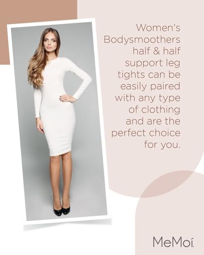 Image of MeMoi Half and Half Support Sheer Tights, Comfortable Compression Control Top Tights for Women