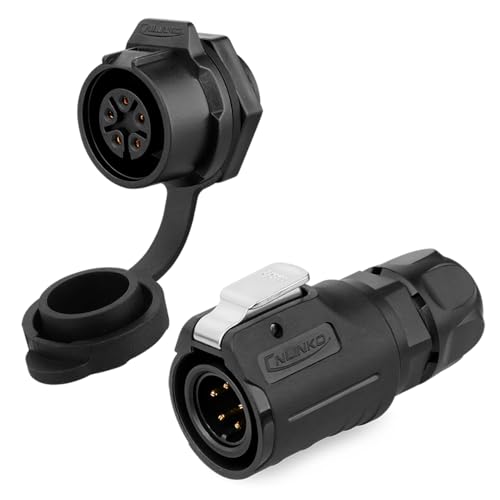 Image of CNLINKO LP-16 Industrial Waterproof Connector IP68 Circular Connector Quick Plugging Aviation Connector PBT Plastic Shell Connector Fast Release Connector M16 2-9 Pin Threaded Socket (5 Pin)