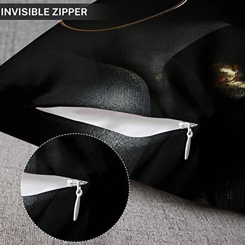 Emvency Set Of 4 Throw Pillow Covers Modern Black And Gold Lip Fingers Face African Women Ethnic Tribe Decorative Pillow Cases Home Decor Standard Square 18X18 Inches Pillowcases thumb #5