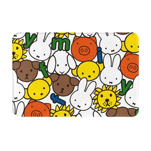 ラグマット ミッフィー カーペット 足元マット 玄関マット 絨毯 フロアマット 足拭きマット 防ダニ 速乾 洗える 滑り止め付 60*40cm 屋外 室内