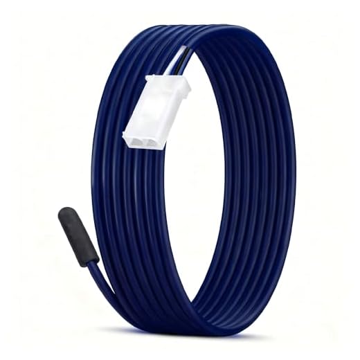 337-60406-02 74'' Blue Cable Coil Temperature Sensor with Black Probe, Fit for Traulsen Kairak Commercial Evaporator Refrigeration, Replaces 334-60406-02, 441440, F10222K and SCT74B