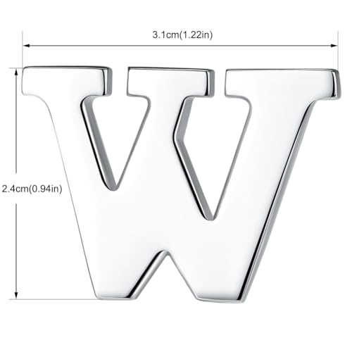 Image of HONEY BEAR Initial Alphabet Letter Lapel Pins Collar Badge Brooches for Mens /Womens Shirt Dress Decoration Silver