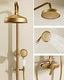 Billg Colonna Doccia Retro con Miscelatore, Ottone Sistema Doccia Antico