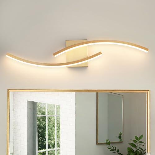 Image of 31.5 inch Modern Bathroom Vanity Light Gold Lights Fixtures Dimmable 5CCT Led Bathroom Light Fixture Over Mirror Modern Wall lamp for Cabinet Hallway