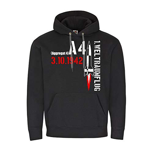 Sweat fusée A4 Aggregat 4 noir Copytec 21730 cadeau idéal geek espace