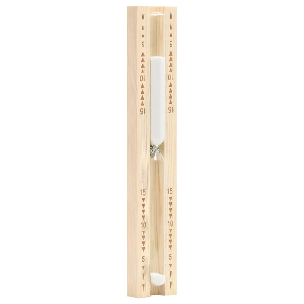 2-in-1 Sauna-Hygrothermograph und Sanduhr Set aus Massivholz Kiefer für Temperatur, Luftfeuchtigkeit und Saunazeit, geeignet für Wellness, Dampfbad und Spa