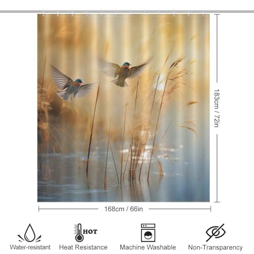 Rideau de douche oiseau imperméable 168x183 contre les projections d'eau de douche