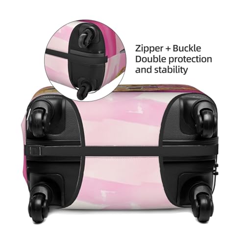 Discoball Watercolor Soft Pink Preppy Elastic Travel Luggage Covers Dustproof Scratch-Resistant Suitcase Protector Fit 22-24 Inch2