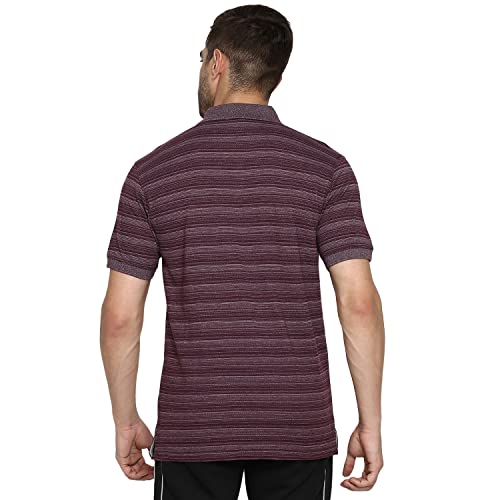 Van Heusen Athleisure Men Polo T-Shirt - Cotton Rich - Ultra Soft, Short Sleeve, Heathered_60043_Crushed Berry_L