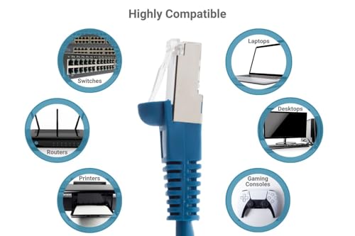 CablesAndKits Cable Ethernet Cat5e Shielded 2 ft Azul miniatura 5