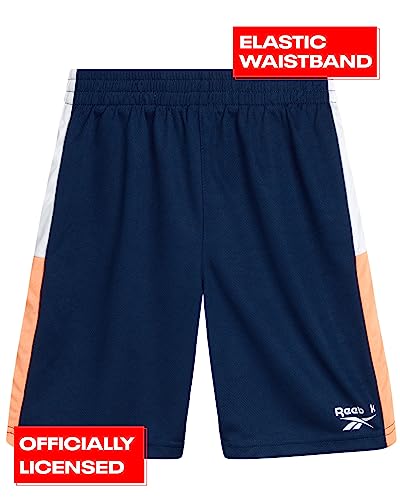 Reebok Boys' Active Shorts Set - 3 Piece Performance T-Shirt, Tank Top, And Shorts - Athletic Clothing Set For Boys (8-12), Size 10, Grey/Light Orange/Navy #TOP4