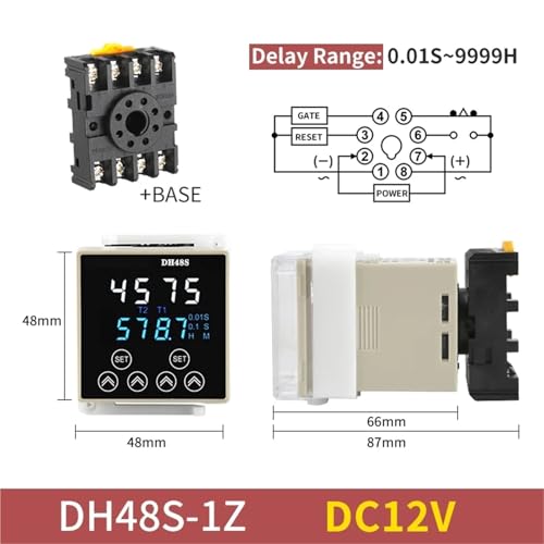 Relais temporisé DH48S-S 12V évite la surchauffe par cycle programmable - 7
