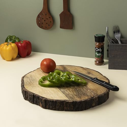 Tabla De Cortar Redonda De Madera Mango 31.75 cm miniatura 5