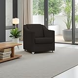 Poltrona Para Sala Decorativa Cadeira Reforçada Para Recepção Consultório Escritório Pé Cromado - Clique E Decore (Marrom)