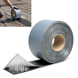 SFNSM 32.8ft X 4in EPDM Rubber Roofing Seam Tape, Self Adhesive Butyl Sealant Tape Waterproof Sealing Tape for Roof Patch & Repair, Peel and Stick Roofing Patch for RV, Pipe, Window Sill, Boat Sealing