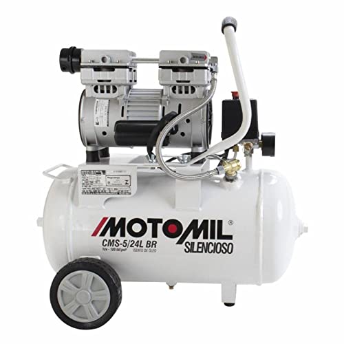 Compressor Silencioso 120psi 127v Branco Cms-5/24b Motomil