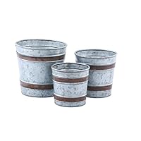 Algopix Similar Product 5 - Benzara Vintage Style Galvanized Pots