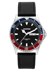 Armitron Men's Day/Date Function Dial Leather Strap Watch