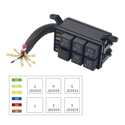 Boite de relais 12V de distribution électrique auto avec support fusibles
