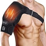 3 Modos de Calefacción + 3 Modos de Vibración: El vendaje con el hombro proporciona calor terapéutico, activa las células para mejorar la circulación sanguínea, favorece el alivio del dolor. La almohadilla de hombro de masaje con calefacción incluye 2 motores de masaje de vibración con 9 modos de calefacción y vibración directamente en la zona de los hombros. Por favor, usa una camisa cuando lo utilices