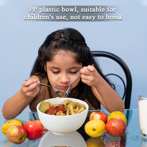 Berglander Plastic Bowls Set of 12 Pieces（Green, White, red），Reusable and Sturdy Unbreakable Bowl for Soup,Noodle, Pasta,Popcorn,Microwave Safe Dishwasher Safe by Berglander - Image 6