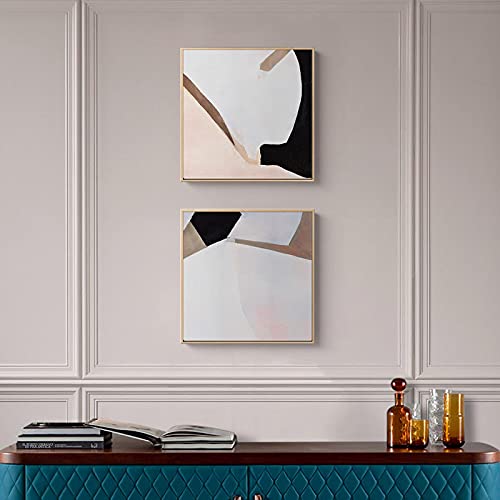 Peinture mur art moderne abstrait rose cube lot de 2 toiles haut de gamme