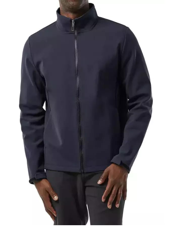 32 Degrees Men's Full Zip Jacket – Regular Fit, Outdoor Casual, Adjustable Cuffs, Stand Collar, Brushed Interior, Active Zip Coat (Blue, XL)
