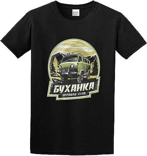 Man's Round Neck Car Auto Russian Uaz Offroad 420026 Sports T-Shirt Black T-shirts & overhemden(Medium)