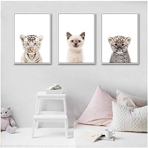 Affiche Girafe Panda Zèbre décoration murale chambre enfant poster toile 50x70cm moderne
