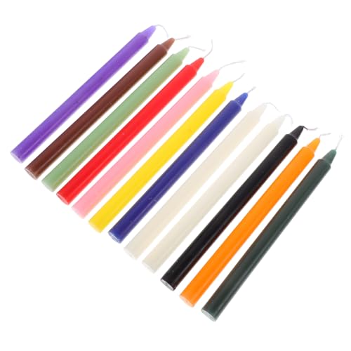LOORGVEL 12 piezas Velas Cónicas de de Colores Velas Largas sin Aroma para Decoración de Bodas Fiestas y Cena Romántica