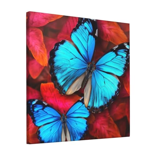 Poster papillons toile 30,5x30,5cm deco murale maison moderne