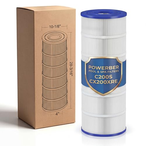 Powerber C200S Pool Filter Cartridge - Compatible with Hayward CS200e Pool Filter Cartridge C-9442 PA200S CX200XRE C200S Hayward Filter Cartridge 200 Sq.Ft. 1 Pack