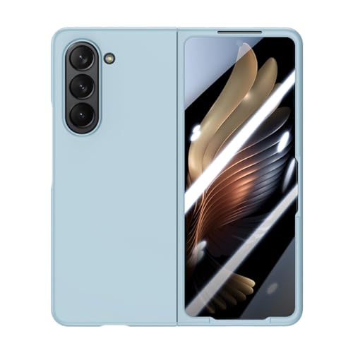 Coque Samsung Galaxy Z Fold 5 5G bleu ciel mate ultra fine avec film protecteur