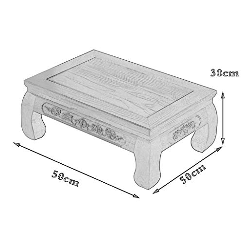 Mesa de café de madera maciza de 50x50x30 cm para tatami y balcón 4