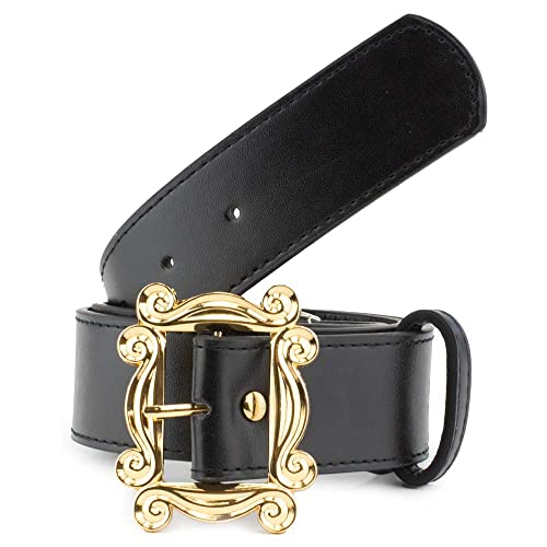 Friends Belt, Monicas Peephole Frame Gold Cast Buckle Black, Vegan Leather Belt2
