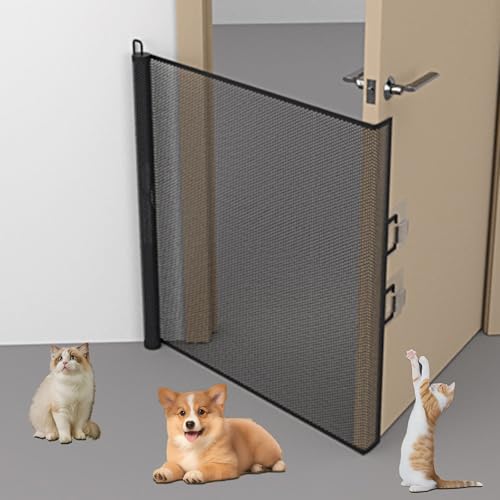 Cancelletti for scale for cani, cancelletto retrattile in lega di alluminio, cancelletto di sicurezza portatile for bambini, cancelletto for scale for bambini, for cucine esterne, scale, corridoi(Whit