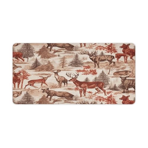 Animal Wilderness Bear Deer Pad para Escritorio Grande