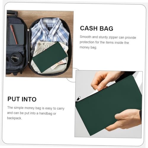 3Pcs PU Cash Bags with Zipper Money Pouches for Organizing and Receipts Multi Use Storage for Personal Office Use3