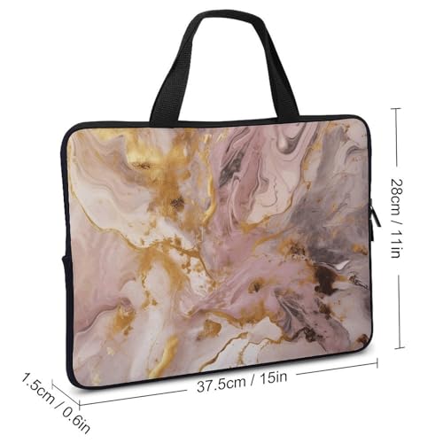 Bolsa de hombro para laptop 15 pulgadas rojo y beige miniatura 3