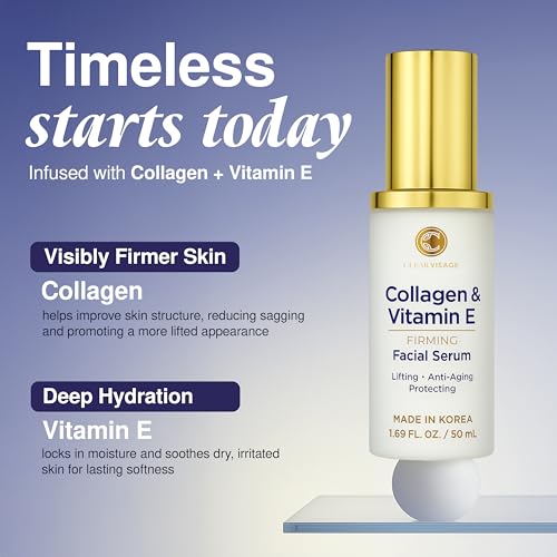 Collagen & Vitamin E Serum - Dermatologist Tested, Anti-Aging, Hydrates, Reduces Wrinkles, Clean Beauty, Cruelty-Free Korean Skin Care for All Skin Types - 1.69 fl. oz - Image 4