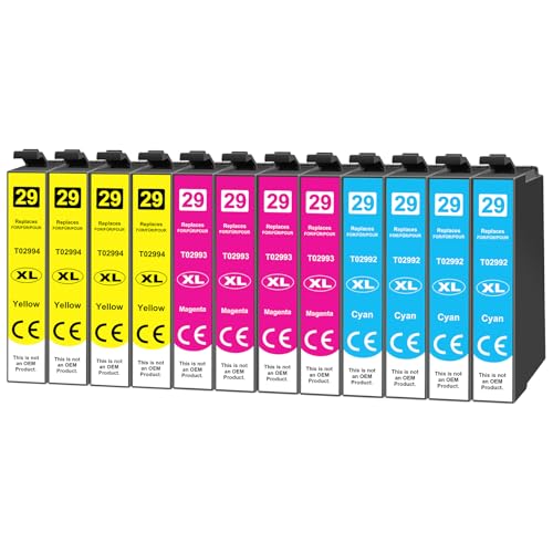 Yowell 12 cartuchos de impresora 29XL compatibles con Epson 29 29XL Multipack para Expression Home XP-342 XP-332 XP-345 XP-442 XP-445 XP-432 XP-245 XP-235 XP-335 XP-435 XP-247