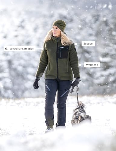 RevolutionRace Sherpa Hoodie für Damen, Outdoor Fleecejacken perfekt für Wanderungen und Outdoor-Abenteuer, Forest Night, M