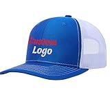 haoduanduan Gorra de Camionero de Malla Richardson 112 Personalizada Gorra de Béisbol con Logotipo Bordado Personalizado Texto Gorras de Papá para Hombres y Mujeres, Azul y blanco., S-4XL