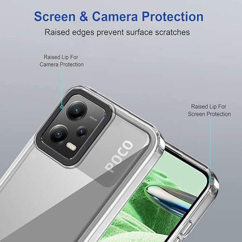 Image of Zapcase Back Case Cover for Poco X5 5G | Compatible for Poco X5 5G Back Cover | Case Cover with Camera Protection | (TPU + PC | Transparent)