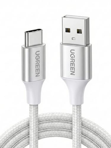 UGREEN USB Type C ケーブル USB A to USB C ケーブル ナイロン編み 3A急速充電 Quick Charge 3.0/2.0対応 56Kレジスタ実装 iphone17/Galaxy S24/Pixel/Google/Xperia/LG等対応 ホワイト (1m)
