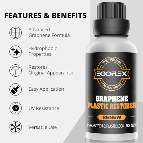 Graphene Plastic Restorer Trim Kit - Crystal Coating Plastic Restorer for Cars - Rubber Vinyl Headlight Restoration Restore a Finish Back to Black Shine Exterior Auto Detailing Supplies
