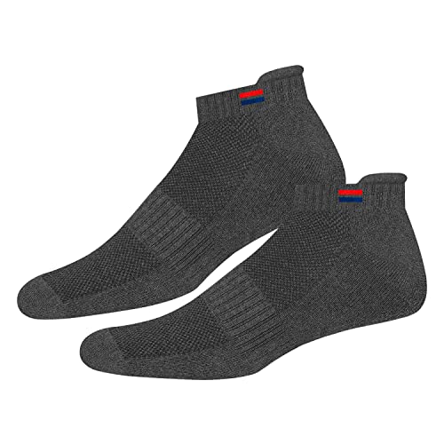 Men's Low Cut Athletic Cotton Cushion Ankle Socks with Sports Tab, Pack of 63