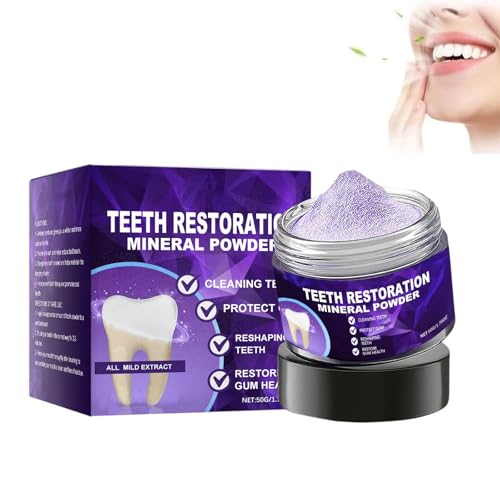 Riparazione dentale Polvere minerale, Restauro dei denti, Rafforzamento dei denti e cura delle gengive, Polvere bianca per alito fresco, Efficace nel rafforzamento di denti e gengive (1)