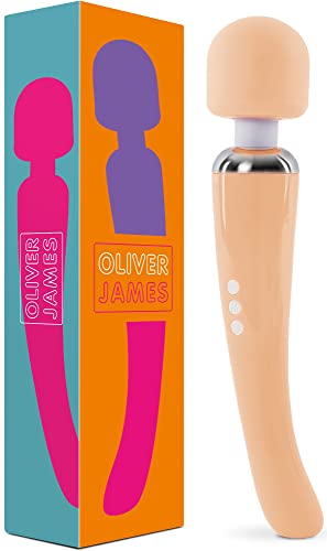 Image of Oliver James Large Wand Massager w / 20 Vibration Modes and 8 Speeds (Peach)